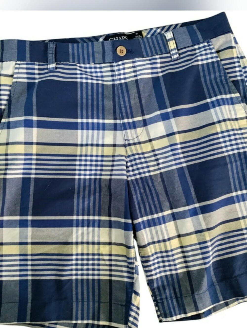 Chaps Madras Plaid Bermuda Shorts Chino Golf Preppy